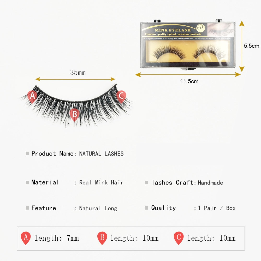 1Pair Mink Lashes 3D Mink Long False Eyelashes Natural Lightweight Mink Eyelashes - V.I.P Digital Presence