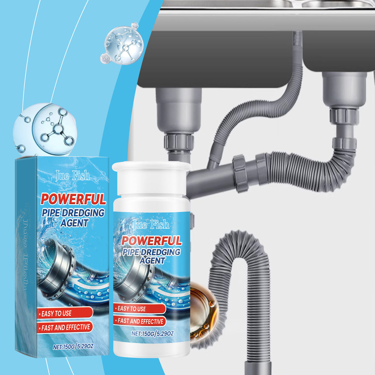 Pipe Dredge Agent Sink Drain Kitchen Toilet Pipe Quick Dredge Clean Decontaminate - V.I.P Digital Presence