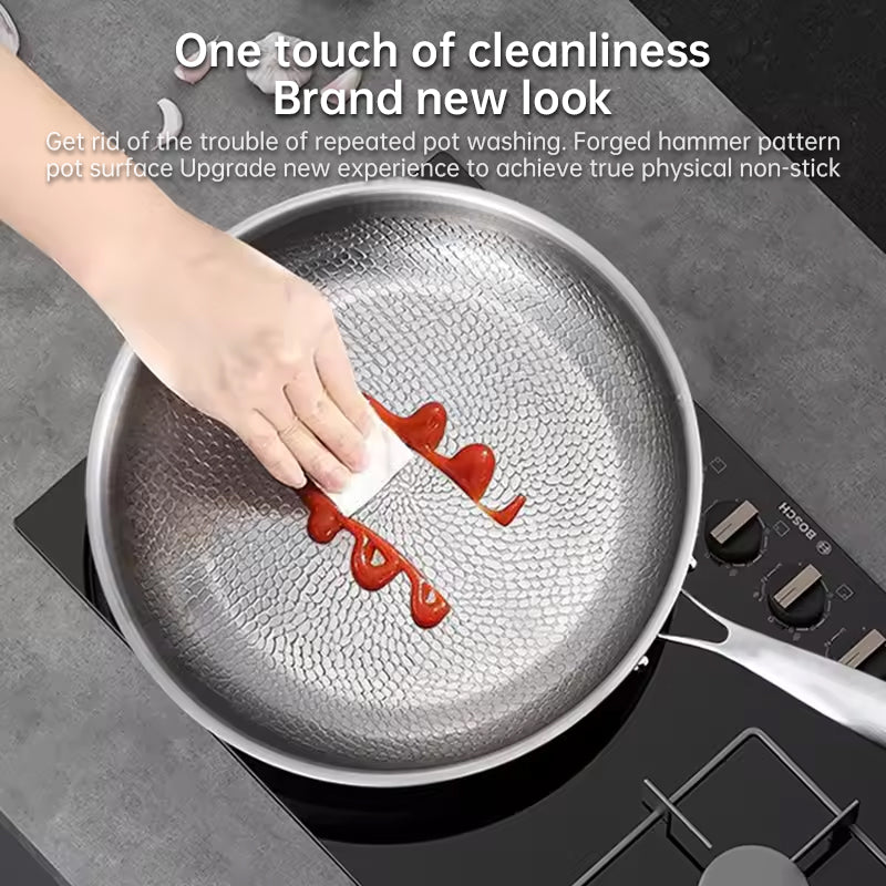 German uncoated pure titanium frying pan with fish - scale hammer pattern. Non - stick, ideal for household steak frying, a piec - V.I.P Digital Presence