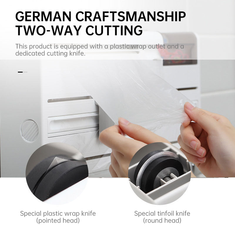 3-in-1 Wall Kitchen Roll Holder, with Upgraded Magnetic Suction Cup, for Foil, Cling Film, and Aluminium Foil Dispensing - V.I.P Digital Presence