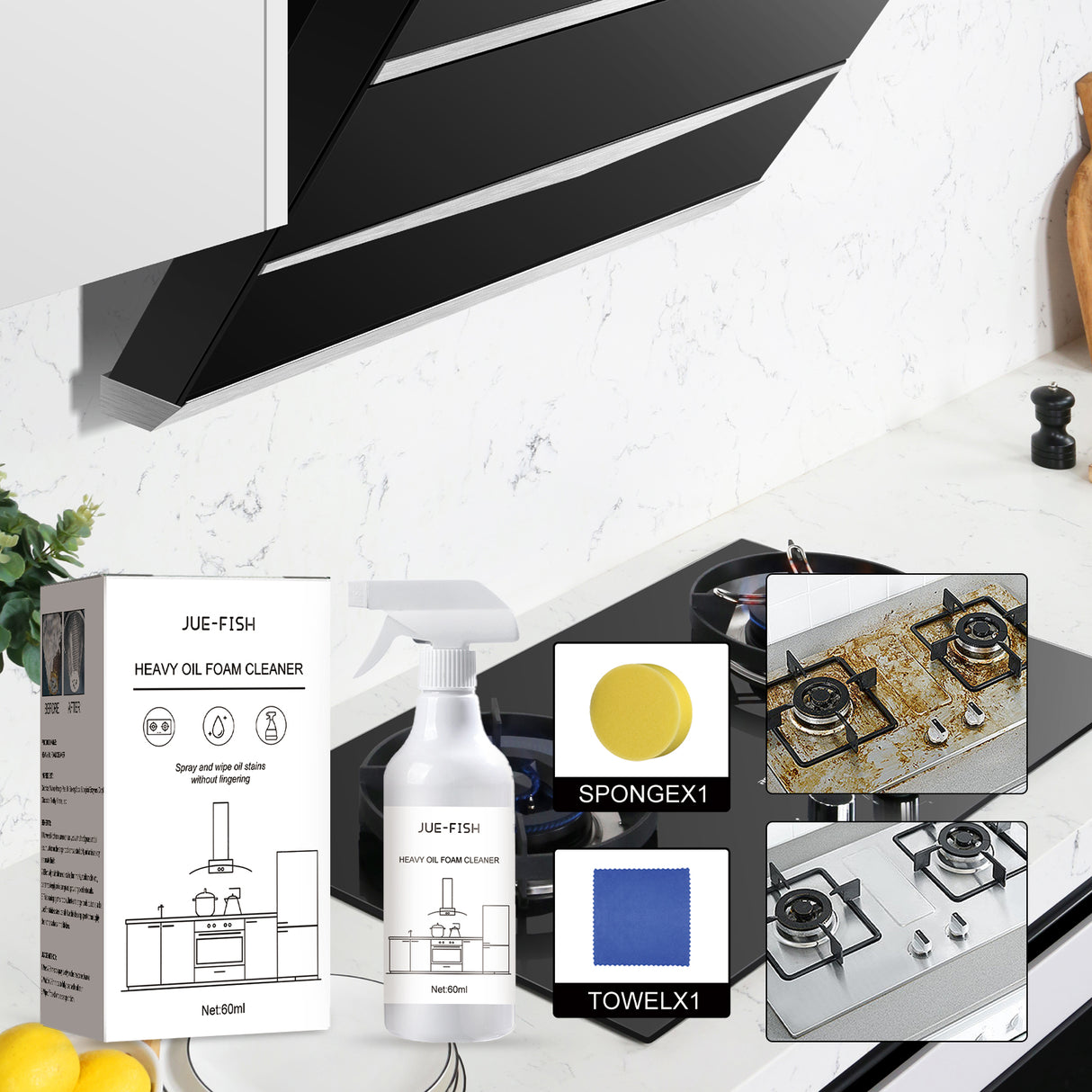 Heavy Oil Foam Cleaner, Kitchen Stove Range Hood Wash Basin Oil Dirt Removal Cleaner - V.I.P Digital Presence