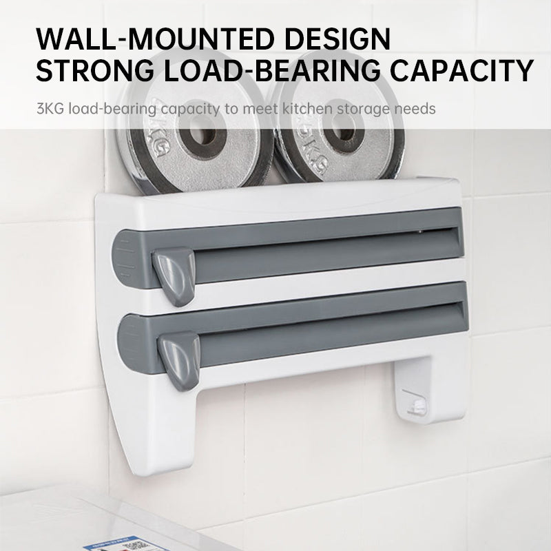 3-in-1 Wall Kitchen Roll Holder, with Upgraded Magnetic Suction Cup, for Foil, Cling Film, and Aluminium Foil Dispensing - V.I.P Digital Presence