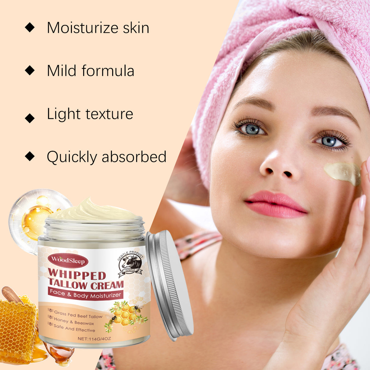 Tallow Skin Honey Cream Gently Moisturizes And Hydrates Skin, Firming And Refreshing Skin - V.I.P Digital Presence