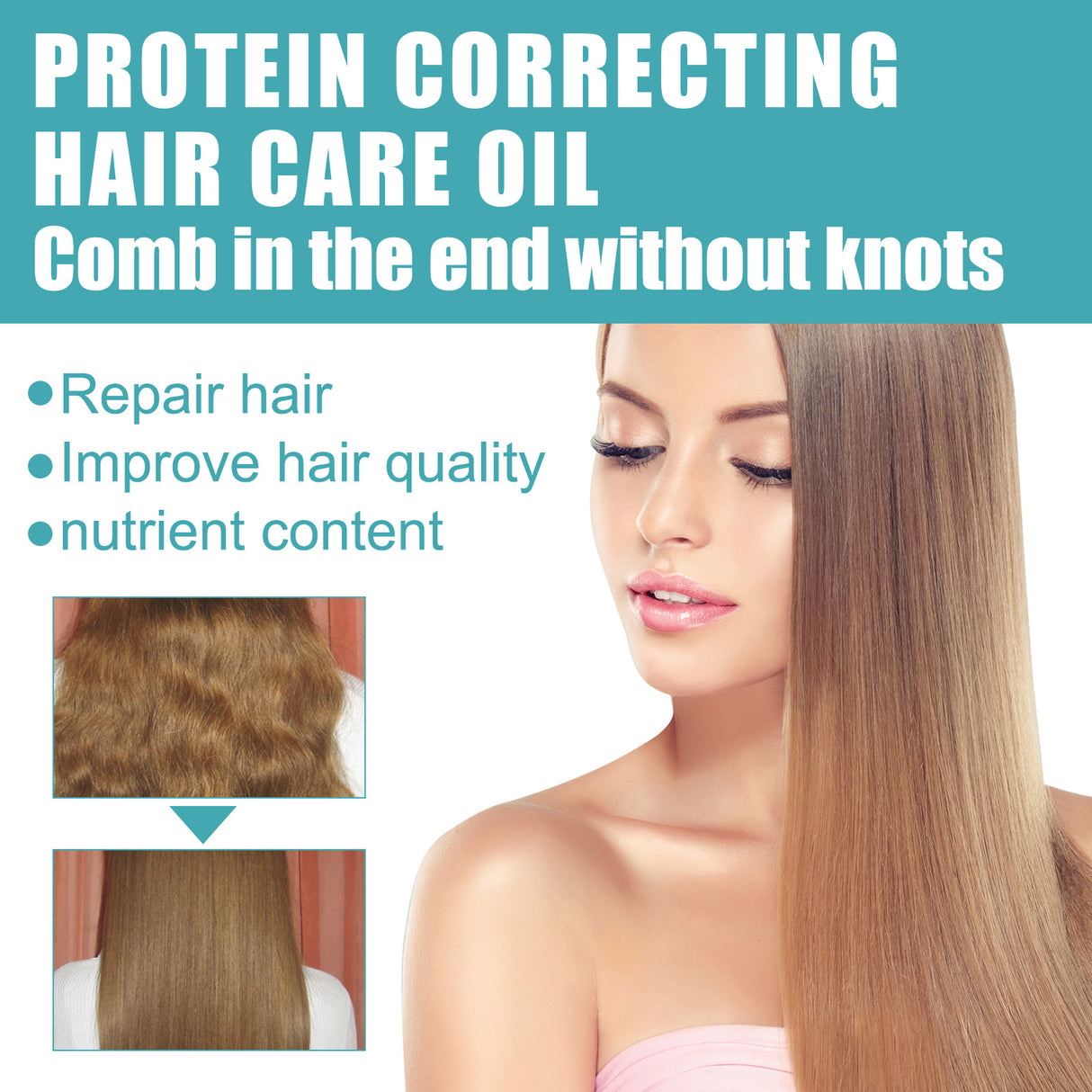 Protein Correcting Hair Care Oil, Repair Short-Tempered Dry Hair Strengthen Hair Moist Luster Care Hair Oil - V.I.P Digital Presence