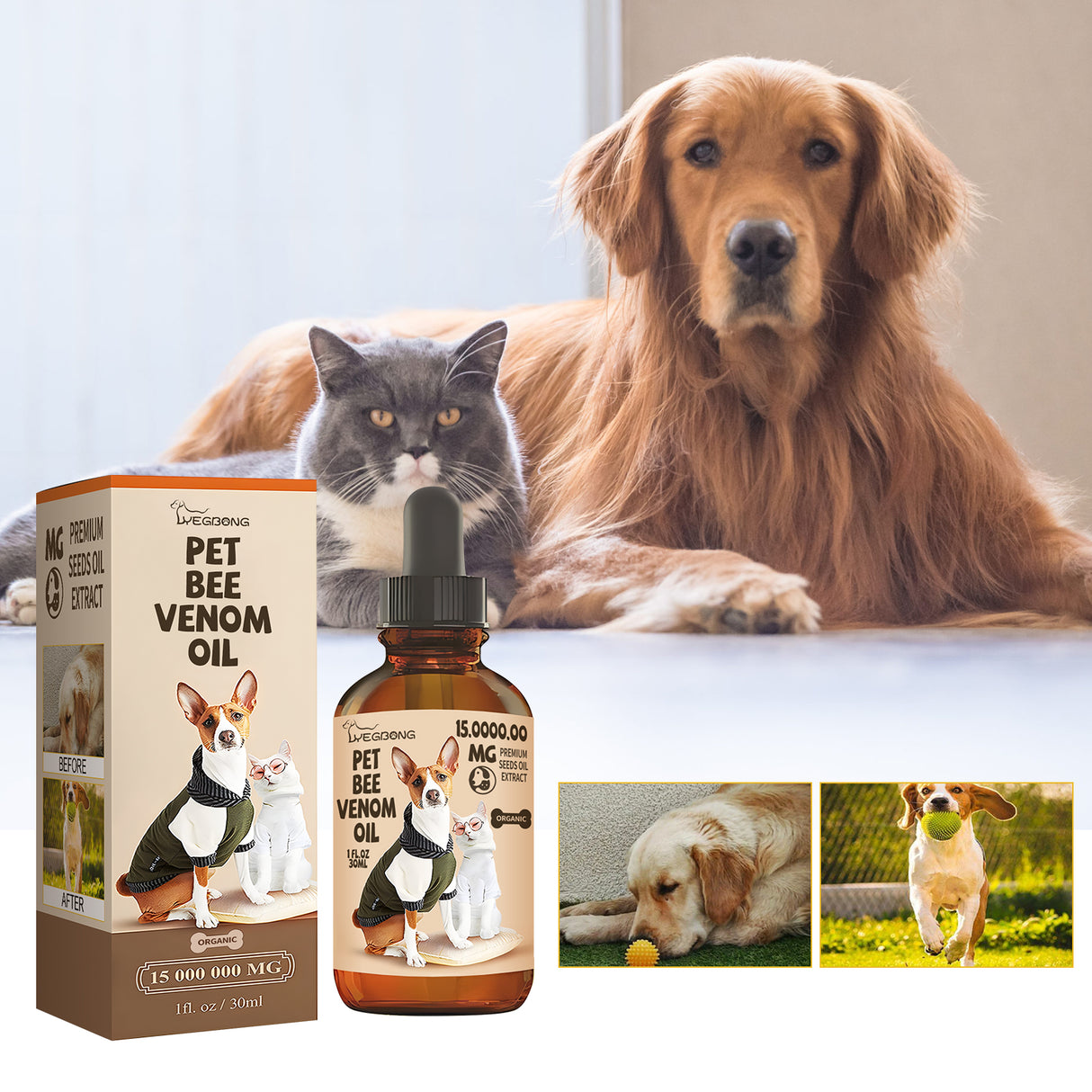 Pet Bee Venom Oil, Joint Care For Cats And Dogs Relieves Joint Pain For Pets Pet Care Water - V.I.P Digital Presence