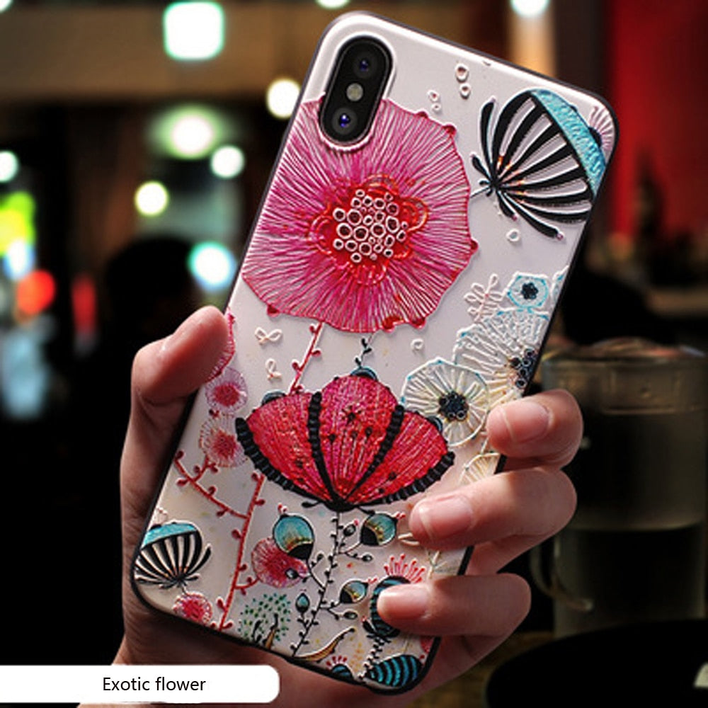 Eqvvol Cute 3D Emboss Cartoon Patterned Phone Case For iphone X 8 7 6 6S Plus Cases Soft Silicone Cover For iphone 5 5s SE Coque - V.I.P Digital Presence