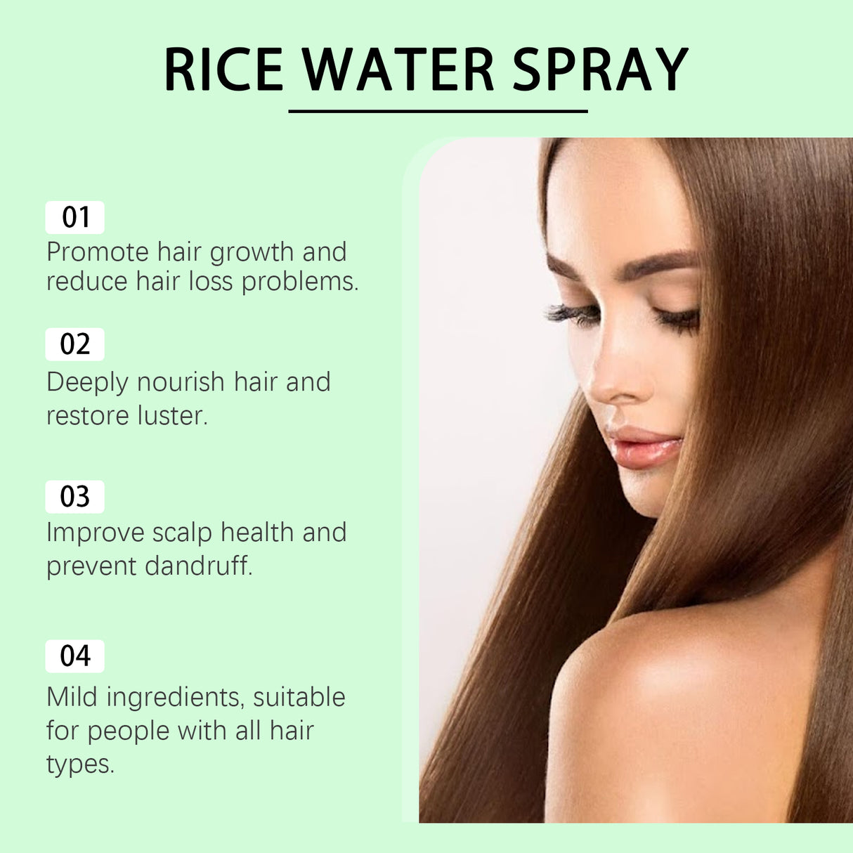 Herbal Rice Water Hair Treatment Spray Scalp Repair Nourishes Dry Hair And Fluffs And Softens Hair Spray - V.I.P Digital Presence