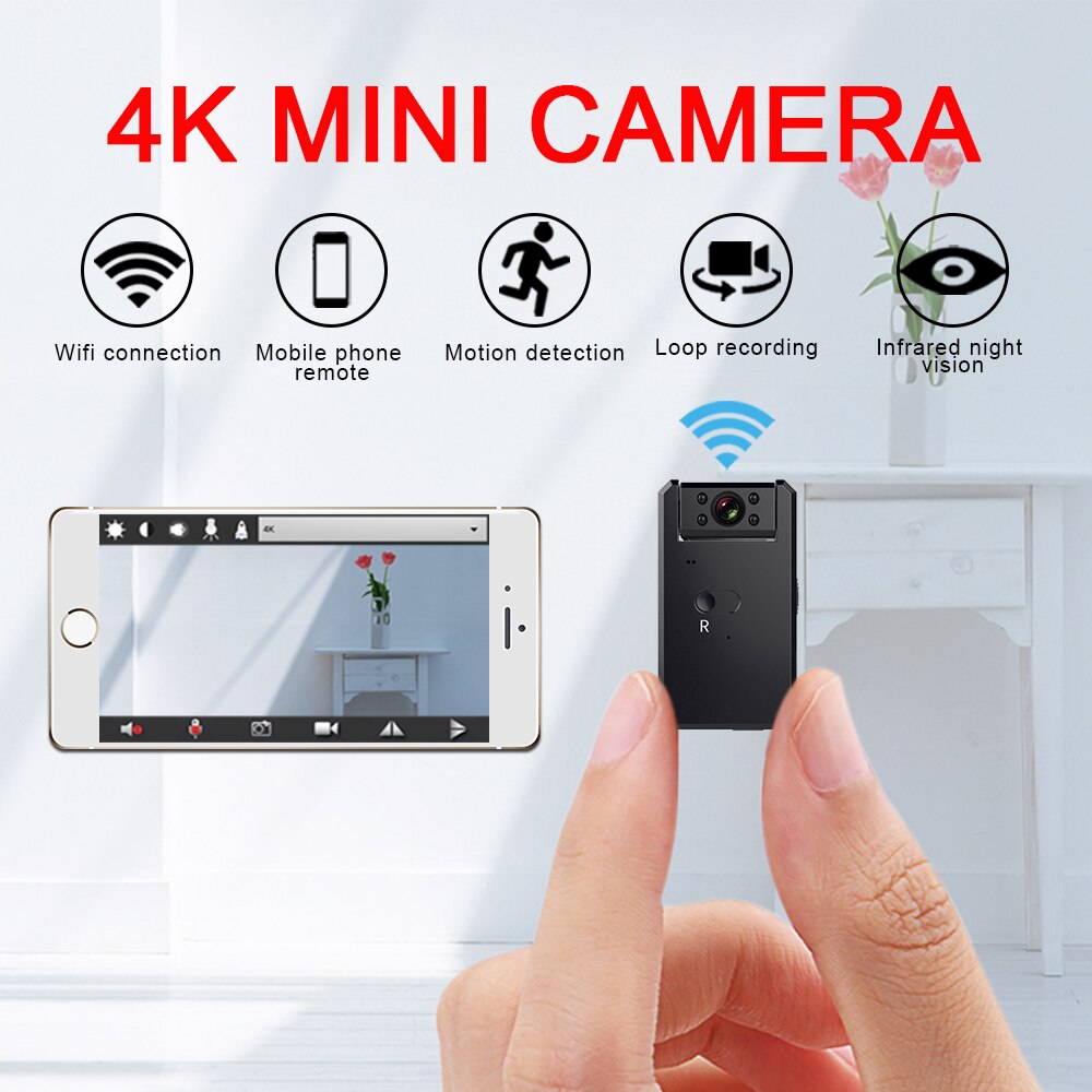 4K Mini Camera WiFi Smart Wireless Camcorder IP Hotspot HD Night Vision Video Micro Small Cam Motion Detection Vlog Espia - V.I.P Digital Presence