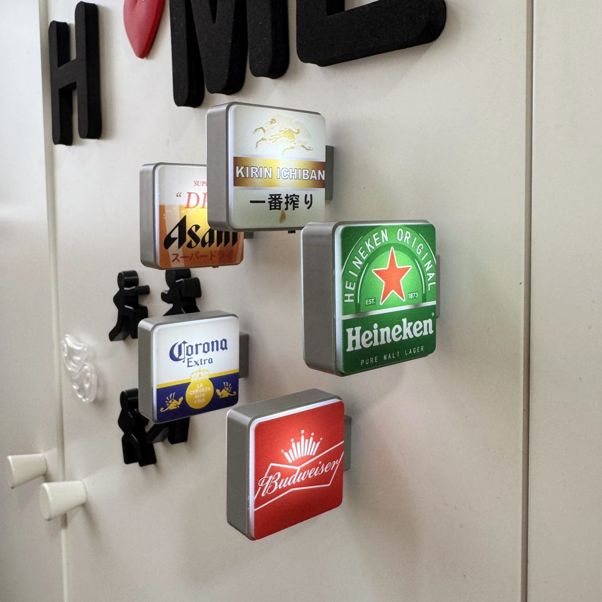 Creative Beer Series Magnetic Attraction Light Sign Fridge Magnet Perforated Board Entrance Door Luminescent Magnetic Decoration Magnetic Sticker - V.I.P Digital Presence