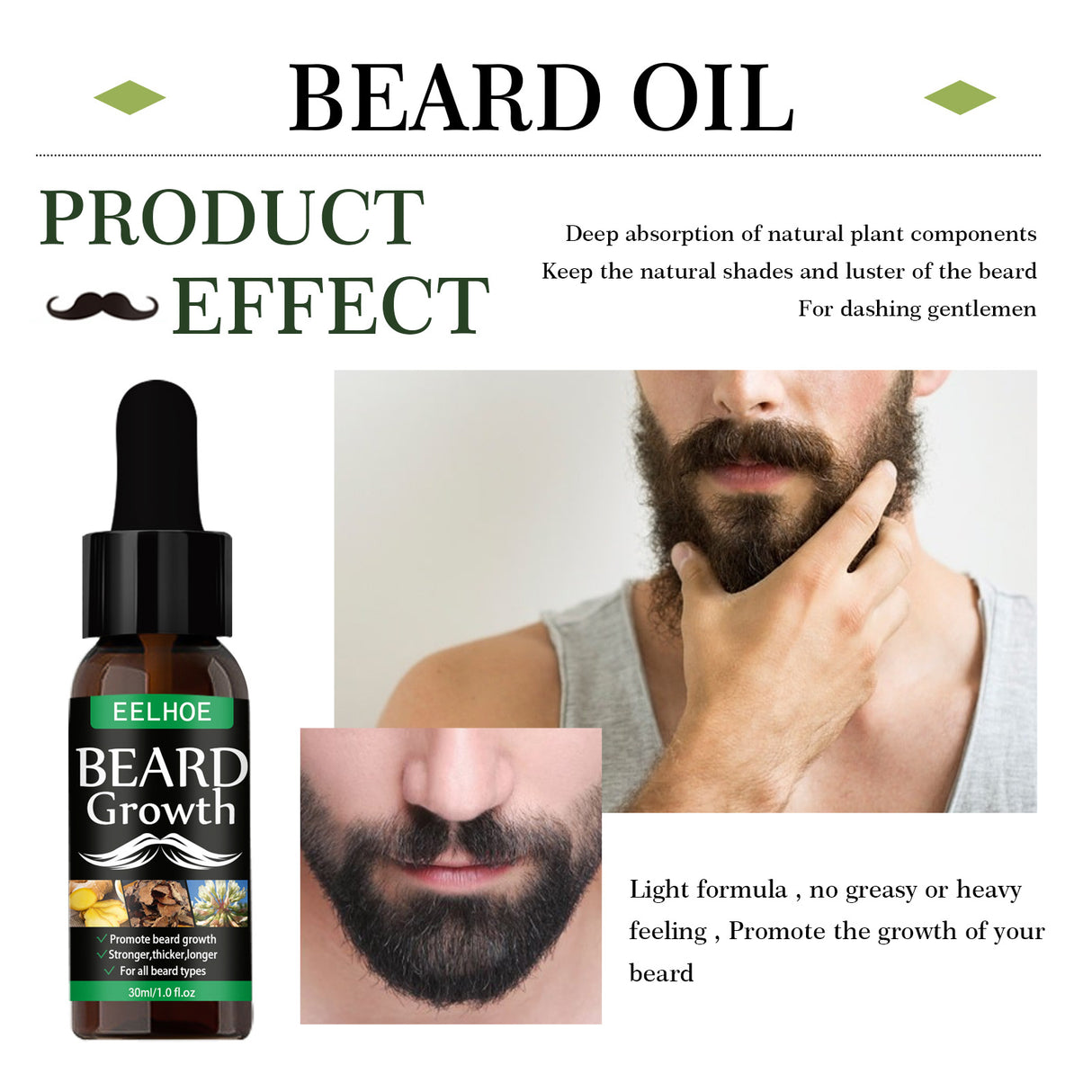 Beard Oil, Nourishing Moisturizing Spray Facial Hair Treatment Promotes Facial Growth And Thickening Liquid - V.I.P Digital Presence
