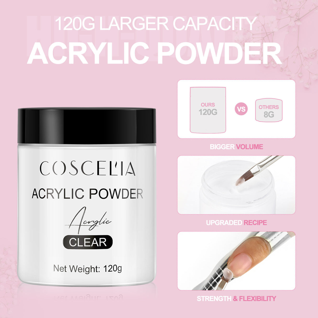 COSCELIA New 120g Crystal Powder 80Ml Crystal Liquid Manicure Extension Nail Tool Full Set - V.I.P Digital Presence