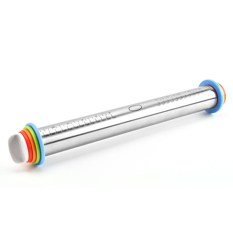 17 inch stainless steel adjustable thickness rolling pin scale rolling pin leather material kneading tool - V.I.P Digital Presence