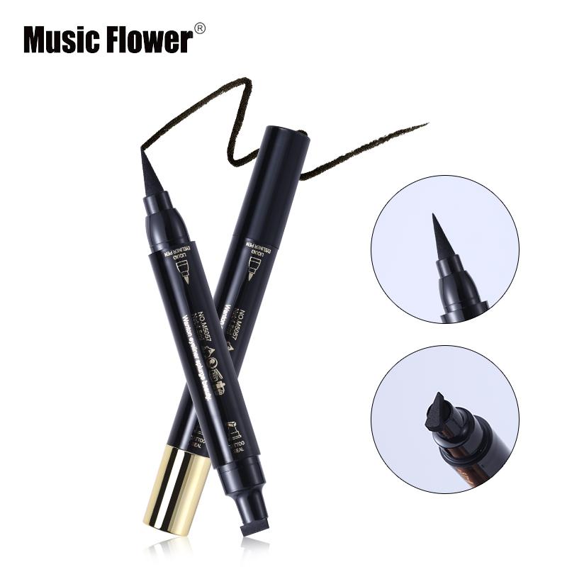 Music Flower Brand Eyes Makeup Tattoo Seal Liquid Eyeliner Pen Waterproof Matte Black Stamp Wanton Eye Liners 24HR Long-lasting - V.I.P Digital Presence