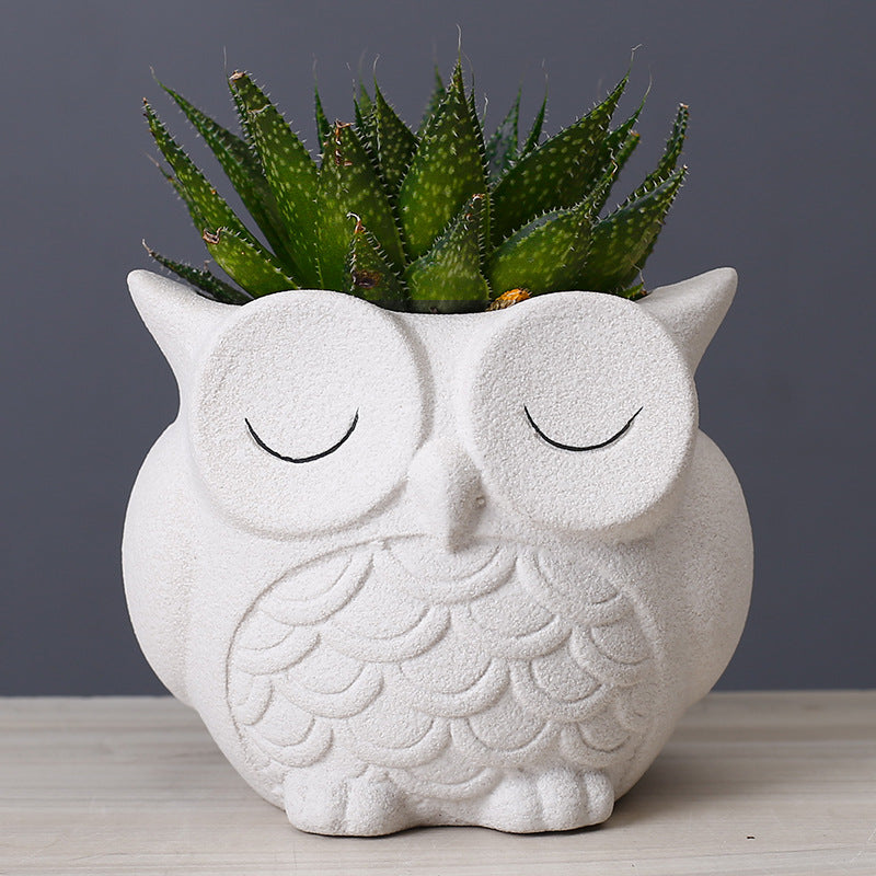 Flower pot ceramic indoor creative simple desktop small animal flower ornaments - V.I.P Digital Presence