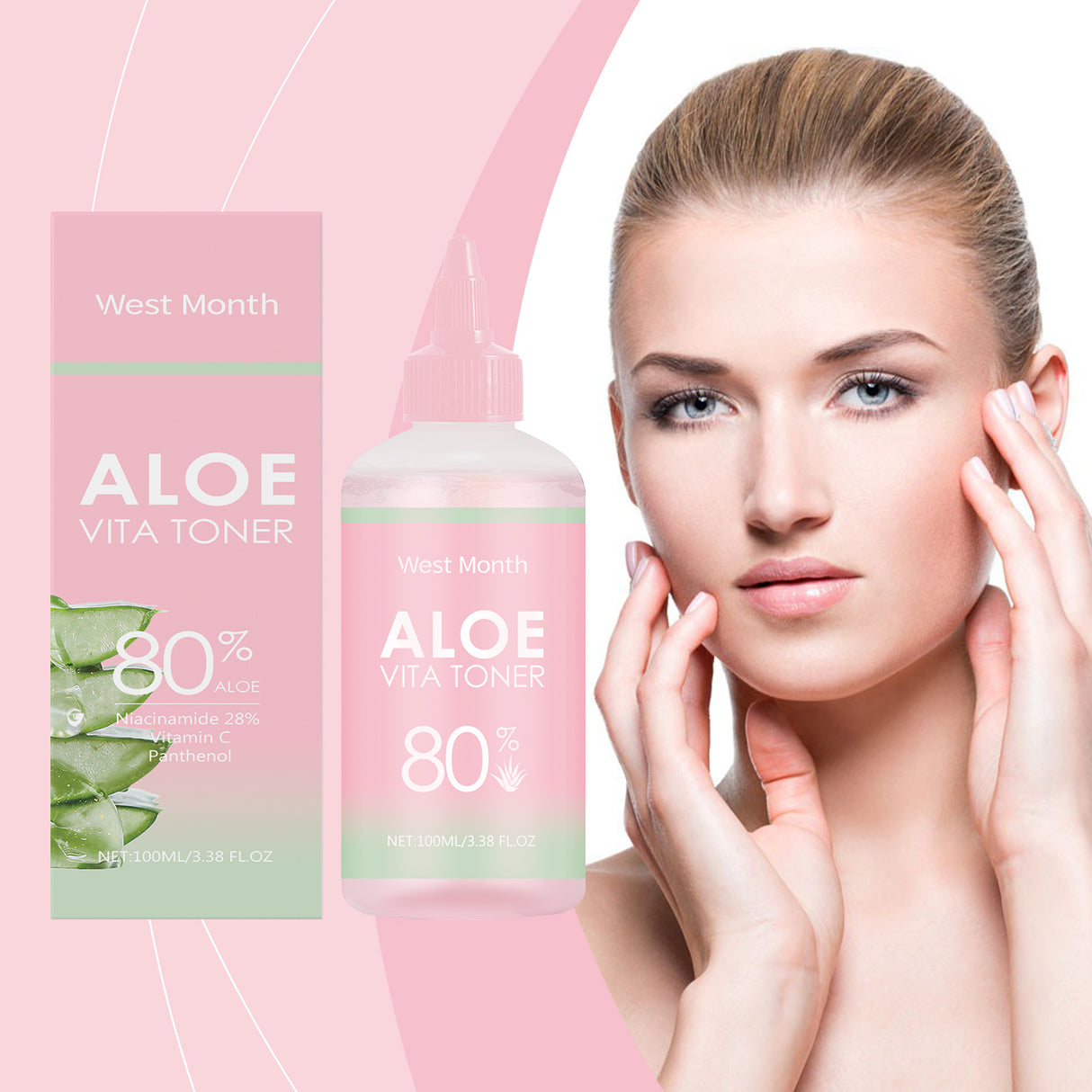 Aloe Vera Moisturizing Water, Repair Facial Skin Hydrating, Moisturizing, Clear, Elastic And Improve The State