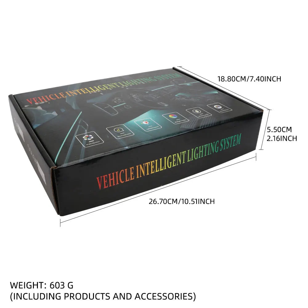 10 in 1 Car LED Acrylic Light Strip RGB Symphony Auto Interior Strip Lights Remote/APP Control Decorative Atmosphere Lamp - V.I.P Digital Presence