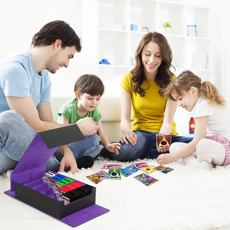 3800+ Capacity Card Storage Box. Includes 20 Dividers, 5 Supporters, Leather Magnetic Closure. Great for YuGiOh & MTG Cards. - V.I.P Digital Presence