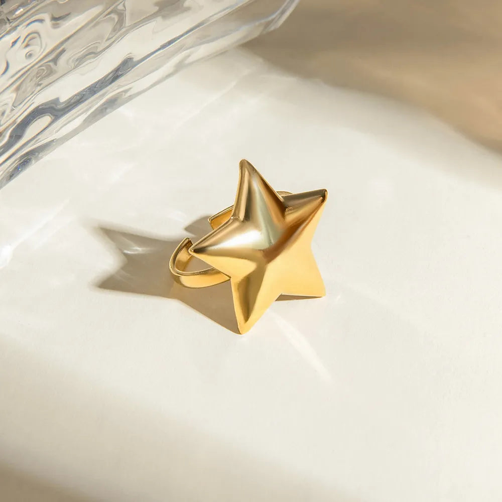 18K Gold-Plated Stainless Steel Star Ring - V.I.P Digital Presence