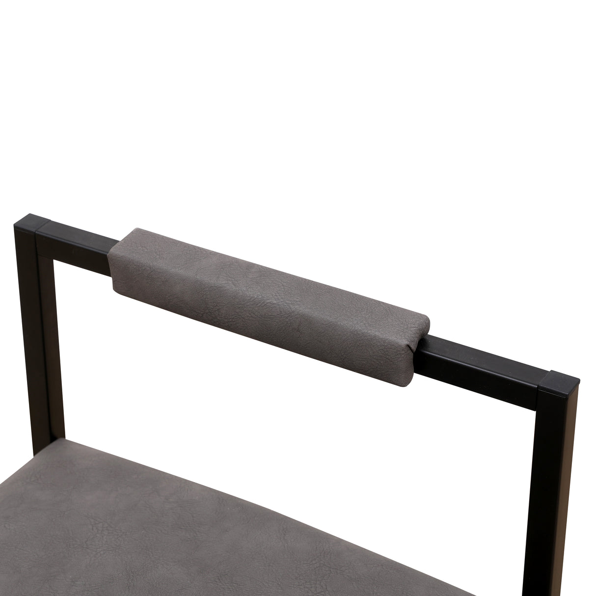 Set of 2 Counter Height Barstools Kitchen Island Stools (Gray with Back)