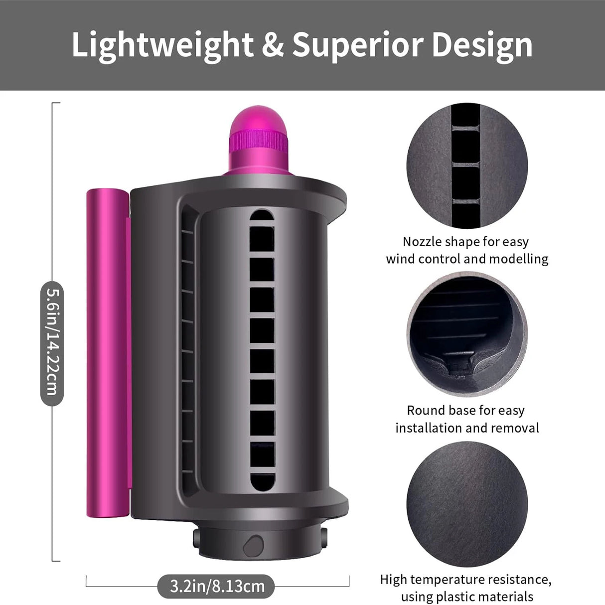 Anti-Flight Flyaway Attachment Nozzle for Dyson Airwrap Smoothing Dryer Accessories for Dyson HS05/01 Straightening Hair Nozzle - V.I.P Digital Presence