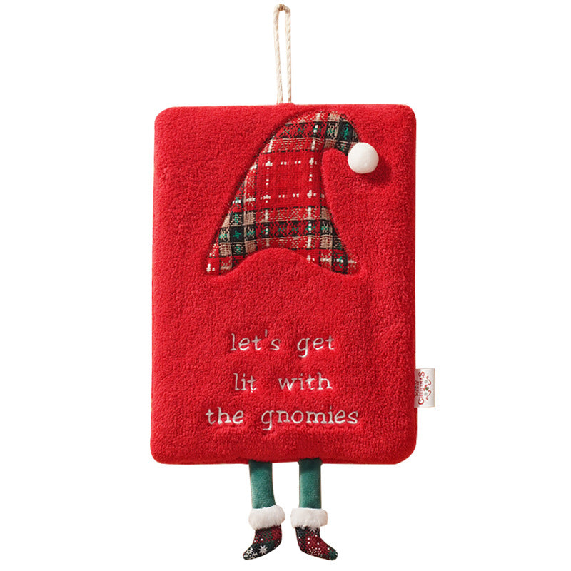 New Christmas hand towel can be hung with thick coral fleece towel, kitchen absorbent quick drying cloth, cartoon hand towel - V.I.P Digital Presence