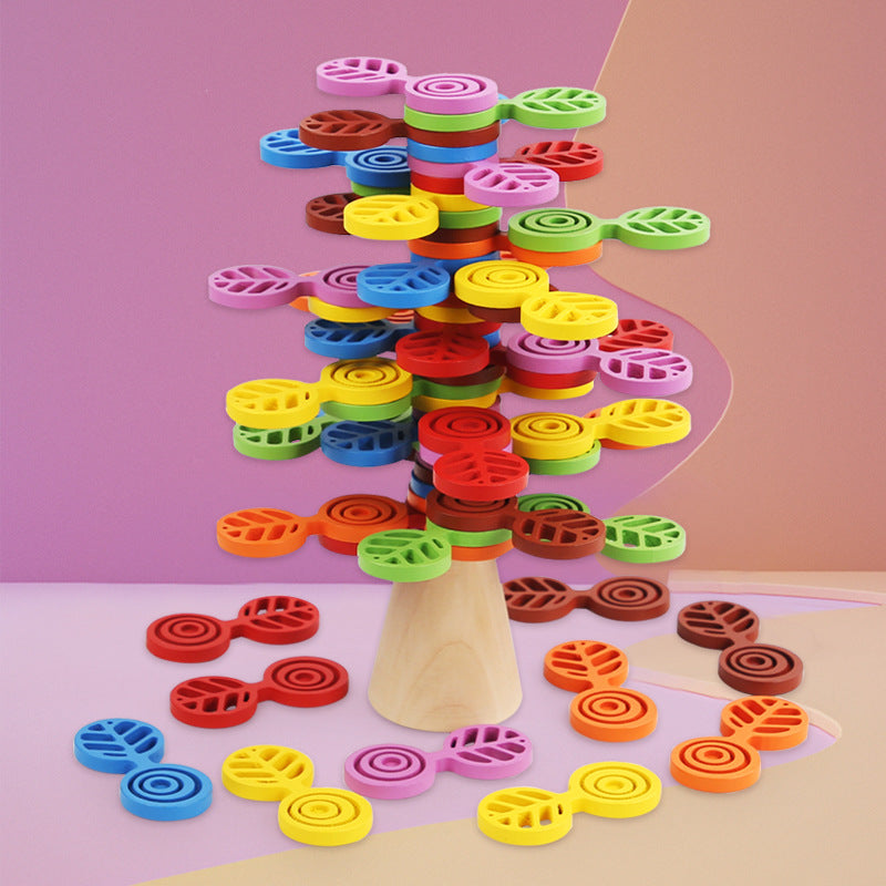 Stacking Tree Balance Building Blocks for Children's Puzzle, Stacking High, Stacking Music, Balance Tree Building, Wooden Toys, Parent Child Game - V.I.P Digital Presence