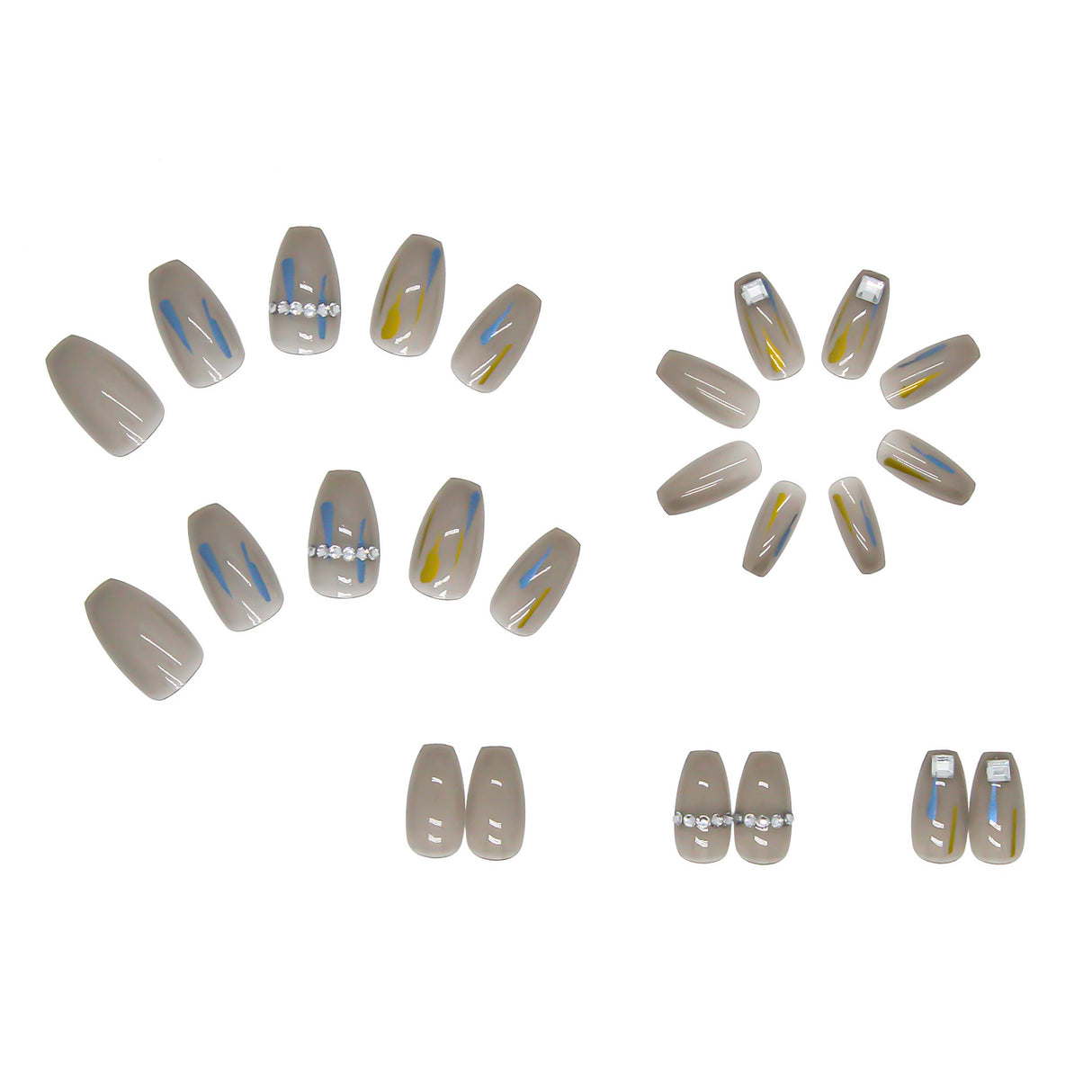 Transparent Gray Manicure Niche High-End Square Drill Wearing Nails Fake Nails Removable Nail Stickers Nail Stickers Finished Nails - V.I.P Digital Presence