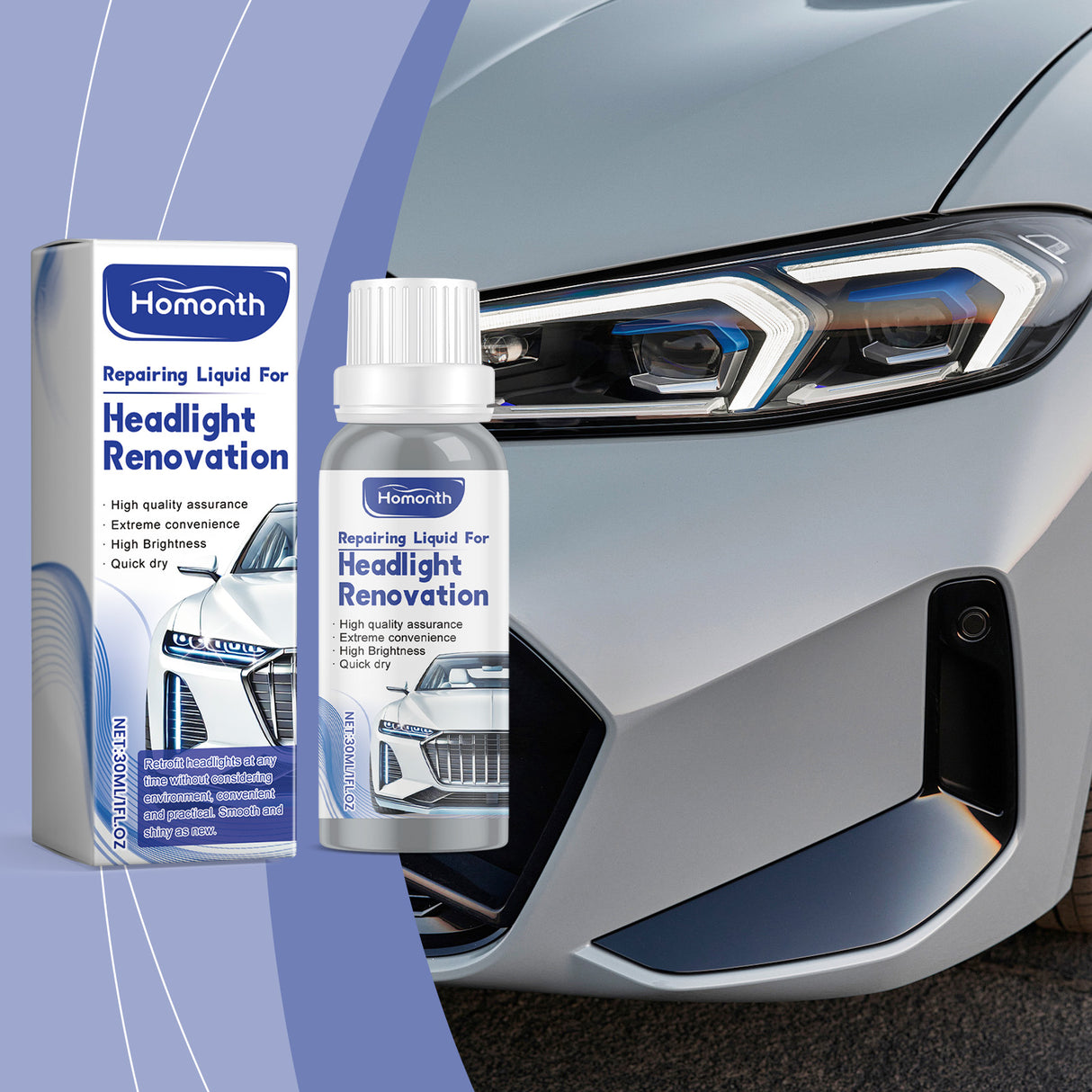 Car Headlight Repair Fluid Headlight Care Dust Removal Brightening Cleaning Decontamination Polishing Refurbishing Cleaner - V.I.P Digital Presence