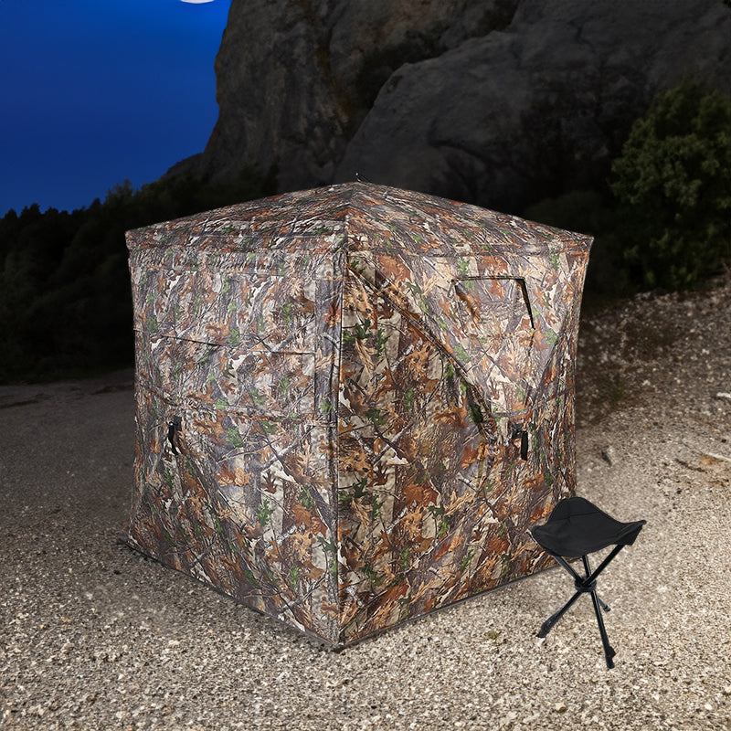 Outdoor See-Through Camouflaged Hunting Blind - Pop-Up Camo Tent for Hunting - V.I.P Digital Presence