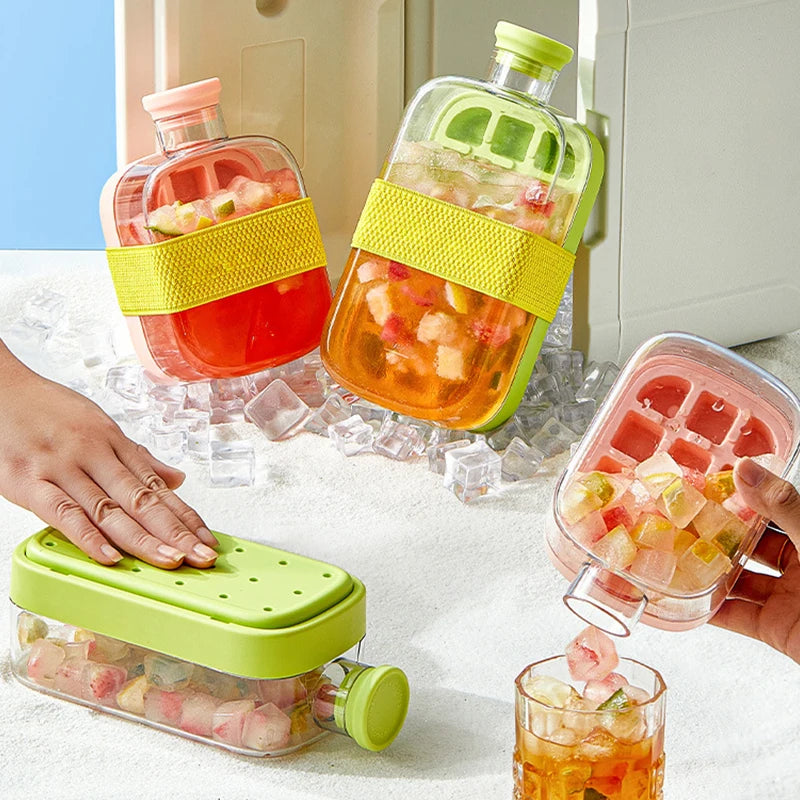 Ice Tray Ice Cube Mold Press Ice Maker With Lid 2-in-1 Ice Cube Bottle Food Grade Ice Making Straw Dual-use Ice Kettle - V.I.P Digital Presence