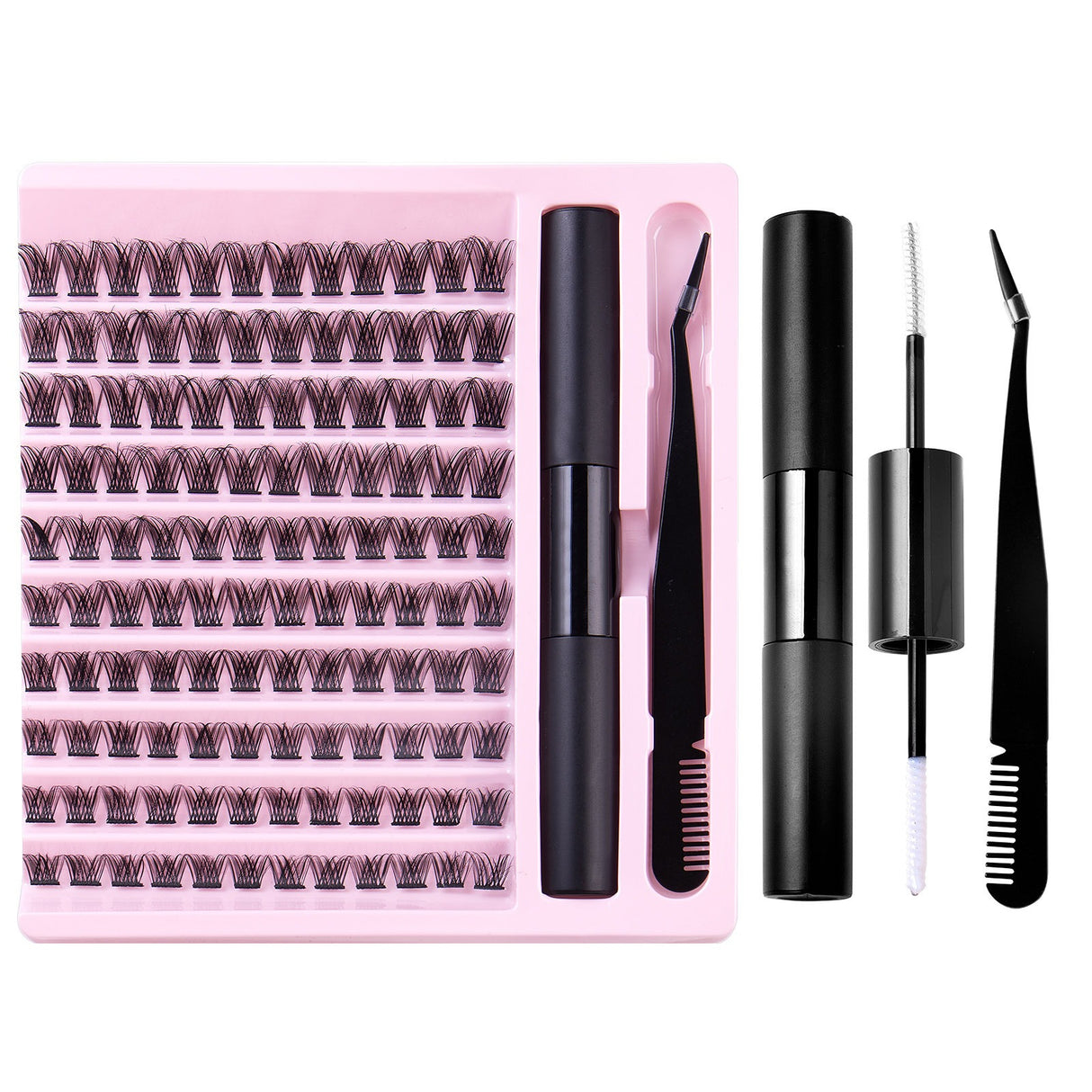 Eyelash DIY Eyelash Extensions Kit Private Label Lash Clusters DIY with Bond Seal Glue and Tweezers Set - V.I.P Digital Presence