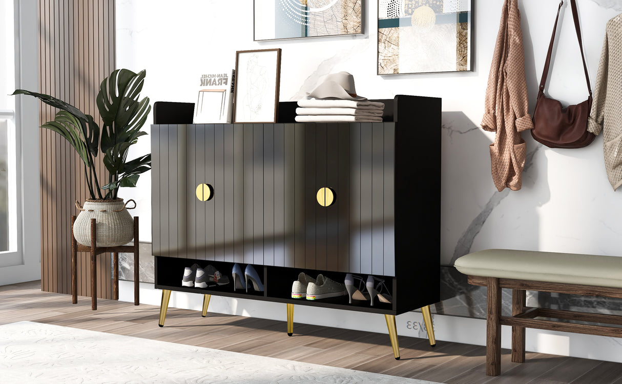 U-Can shoe cabinet with door, 11 layers with adjustable shelves, modern wooden shoe cabinet (PVC surface) - V.I.P Digital Presence