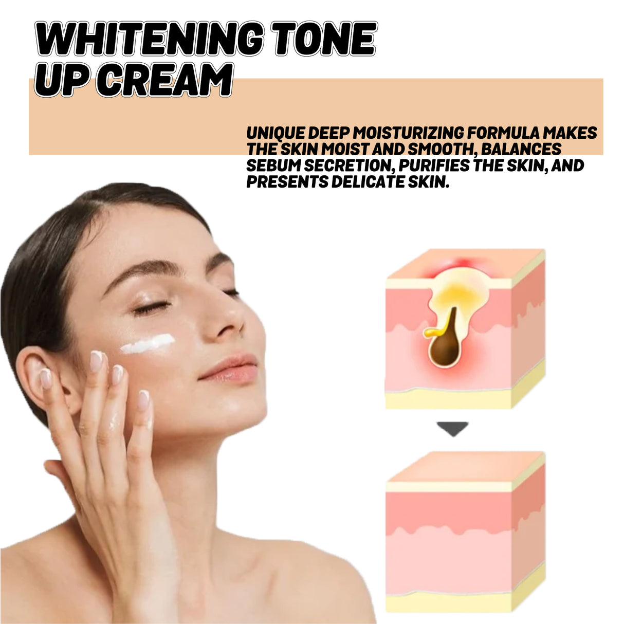 Whitening Tone Up Cream, Moist And Soft Fade Spots Rough Dry Skin Dark Skin Cream - V.I.P Digital Presence