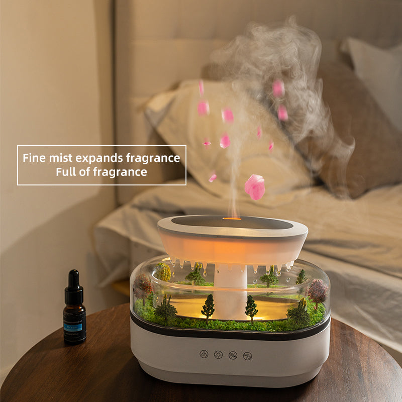 Smart Cool Mist Raindrop Air Humidifier for Garden Landscape Christmas Tree White Noise Oil Aroma Diffuser Portable - V.I.P Digital Presence