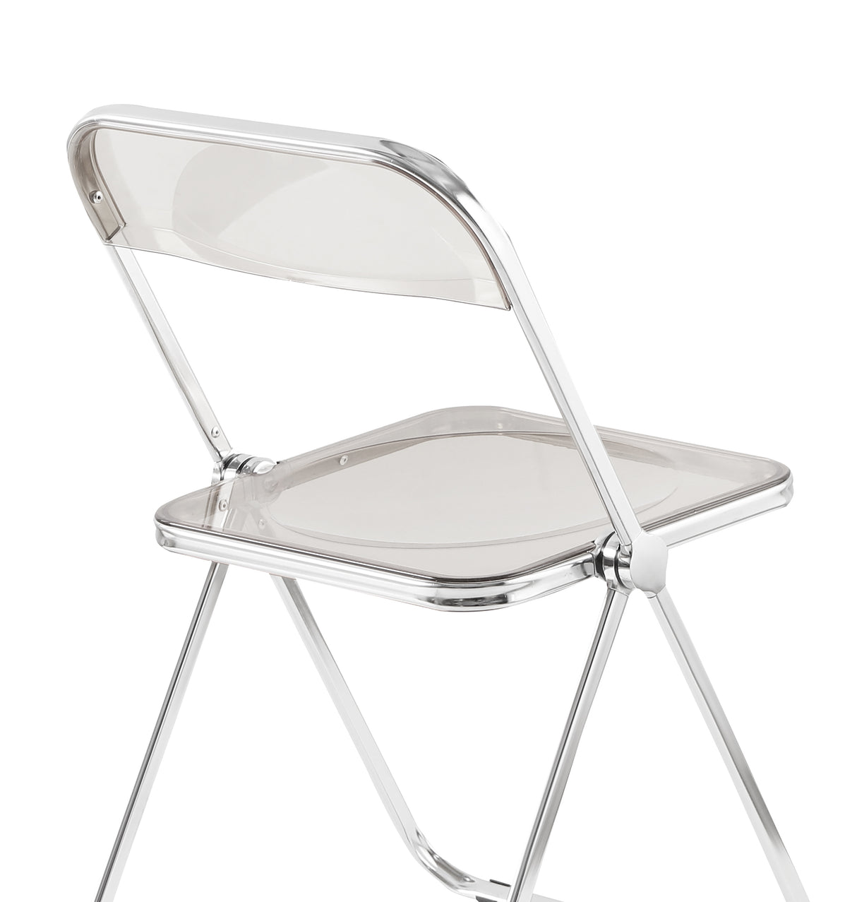 Transparent chair, stackable folding chair, PC plastic living room chair, chrome frame foldable acrylic chair, O-Clear - V.I.P Digital Presence