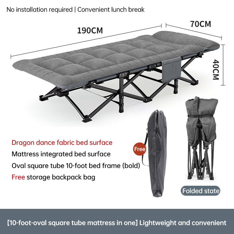Outdoor camping bed, foldable beach bed, single garden siesta bed, with storage bag, lightweight. - V.I.P Digital Presence