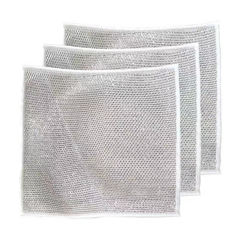 Steel Wire Dishcloth for Home Use, Non-Greasy Steel Wool Scrubbing Cloth, Kitchen Cleaning Cloth, Easy to Clean Silver Wire Rag - V.I.P Digital Presence