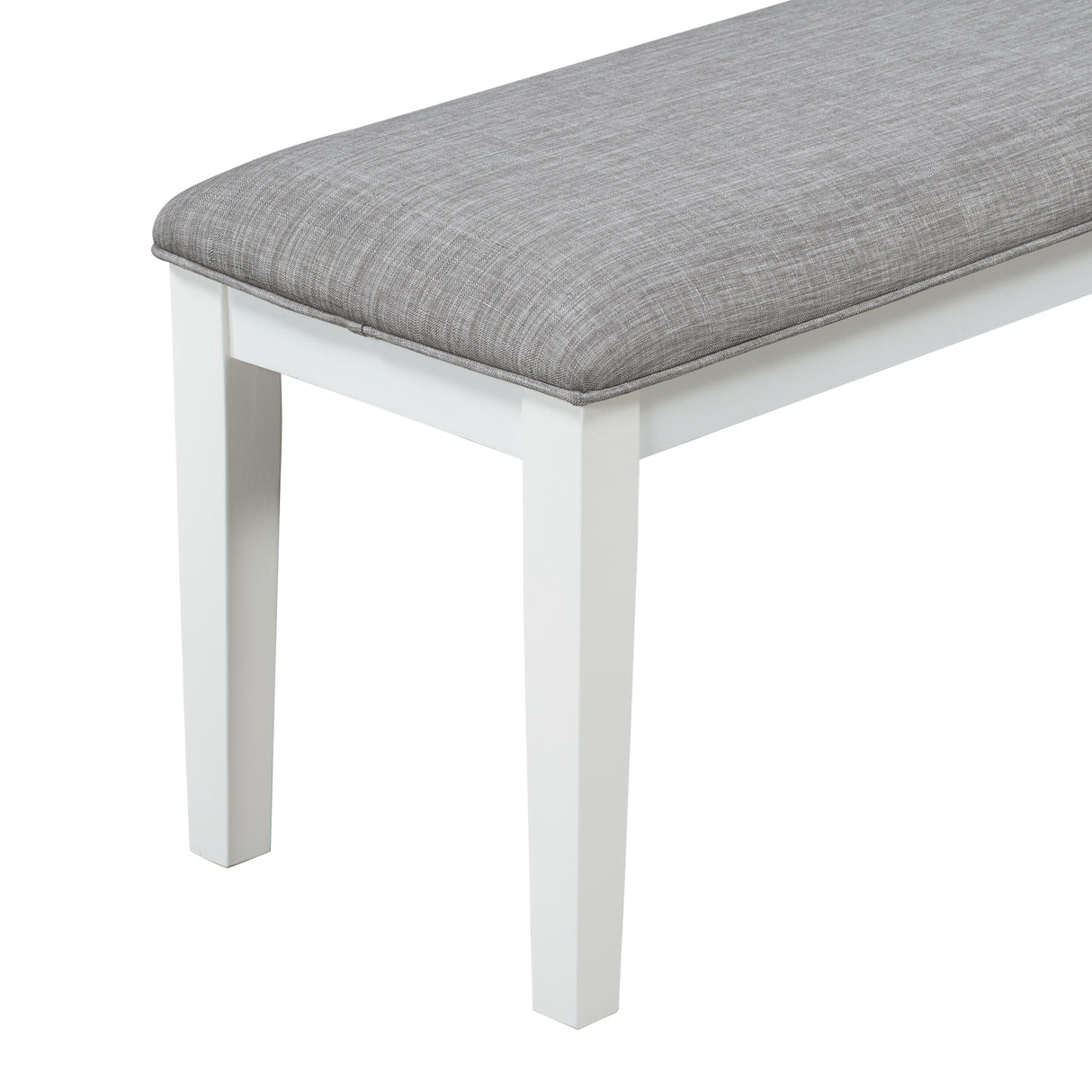 TREXM Classic and Traditional Style 6 - Piece Dining Set, Includes Dining Table 4 Upholstered Chairs & Bench (White+Gray)