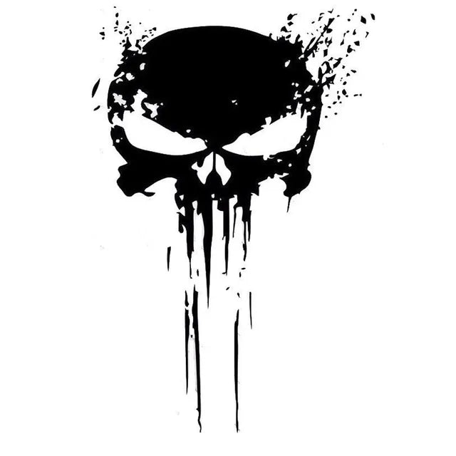 10CMX15CM PUNISHER Skull BLOOD Vinyl Car Decals Stickers Motorcycles Decoration Black/Silver C1-3140 - V.I.P Digital Presence