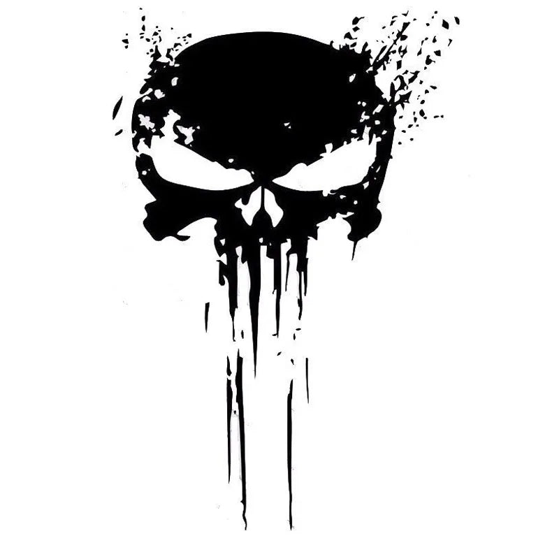 10CMX15CM PUNISHER Skull BLOOD Vinyl Car Decals Stickers Motorcycles Decoration Black/Silver C1-3140 - V.I.P Digital Presence