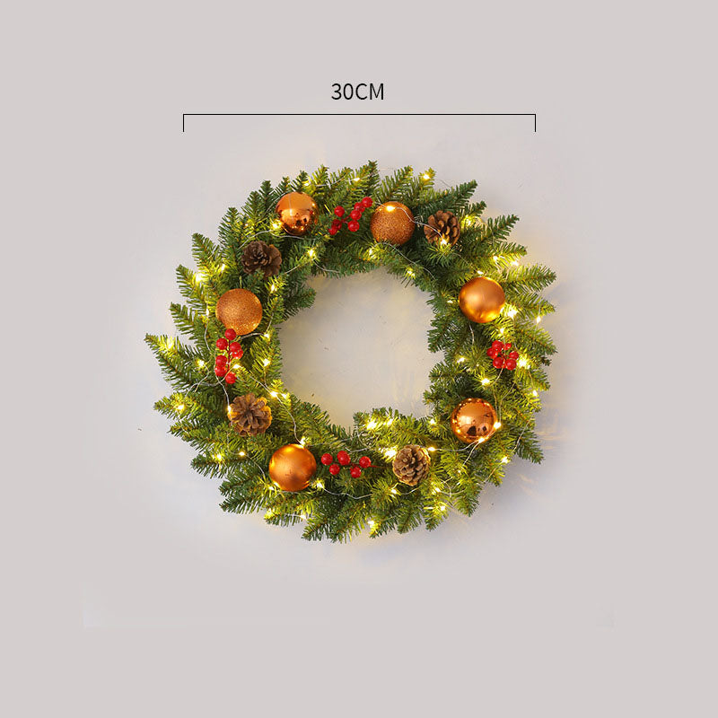 Christmas wreath rattan 30/40/50/60cm Christmas decoration wreath door hanging scene - V.I.P Digital Presence