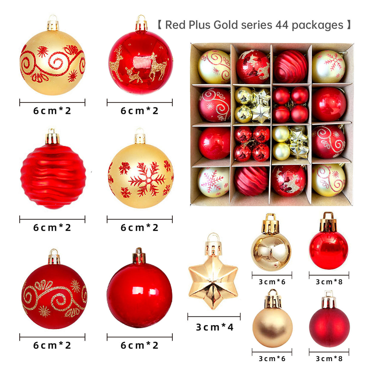 Christmas decoration 6cm electroplated ball plastic ball special-shaped painted Christmas ball gift Christmas tree pendant - V.I.P Digital Presence