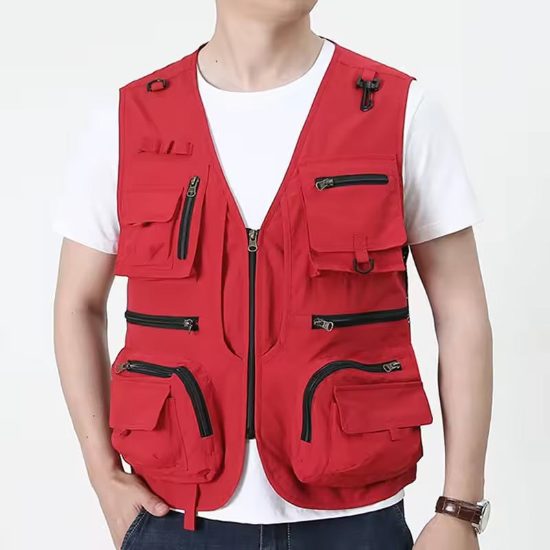 Men’s Summer Tactical Vest: 14-Pocket, Mesh, Ideal for Hiking, Fishing, Photography & Work - V.I.P Digital Presence
