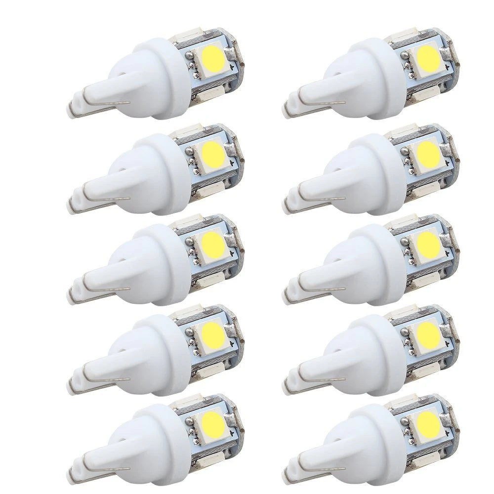 10PCS Led Car DC 12v Lampada Light T10 5050 Super White 194 168 w5w T10 Led Parking Bulb Auto Wedge Clearance Lamp - V.I.P Digital Presence