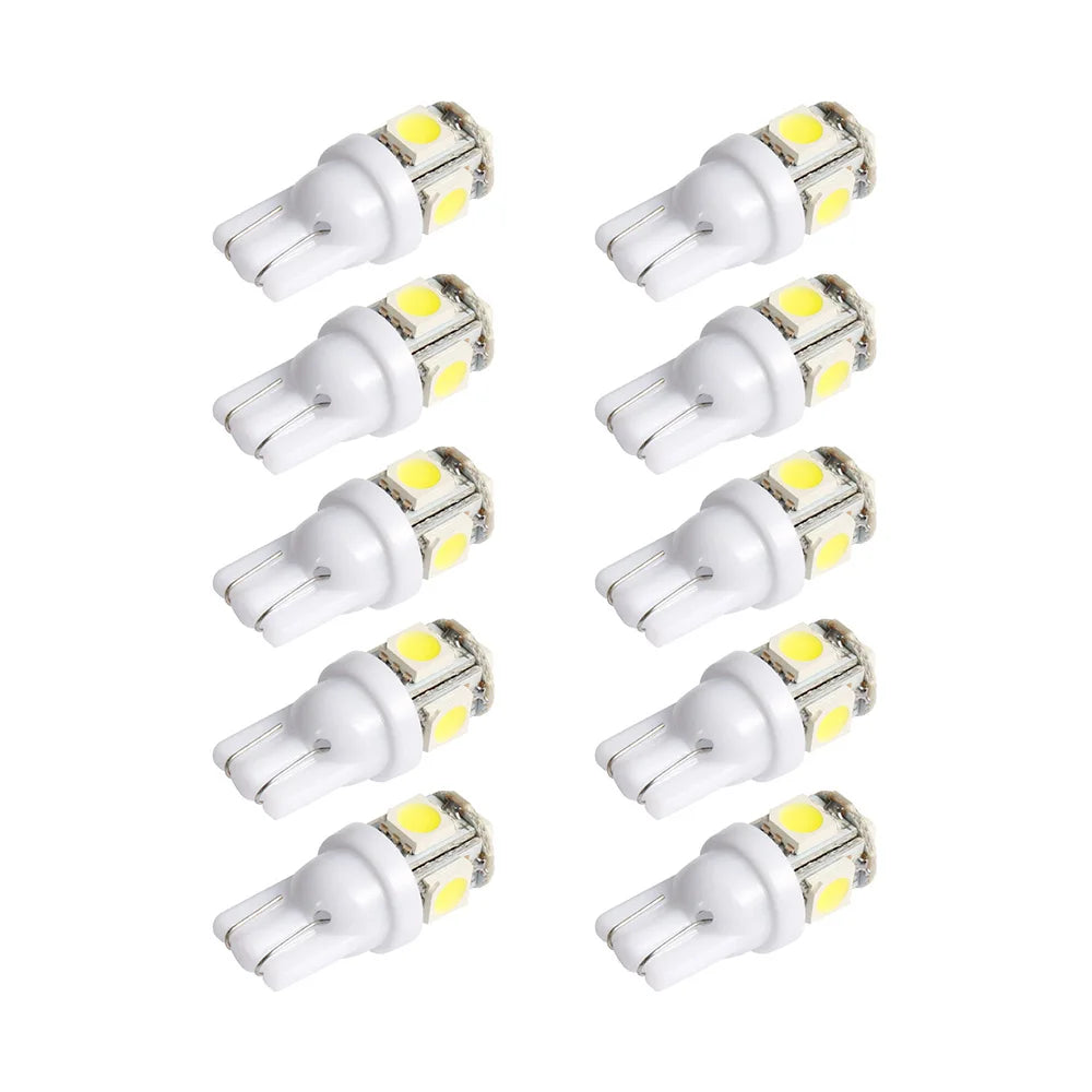 10PCS Led Car DC 12v Lampada Light T10 5050 Super White 194 168 w5w T10 Led Parking Bulb Auto Wedge Clearance Lamp - V.I.P Digital Presence