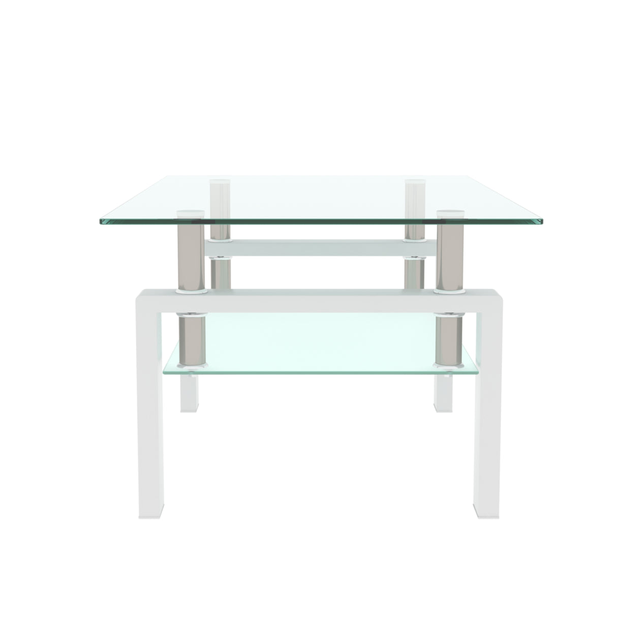 White Coffee Table Clear Coffee Table Modern Side Center Tables for Living Room Living Room Furniture - V.I.P Digital Presence