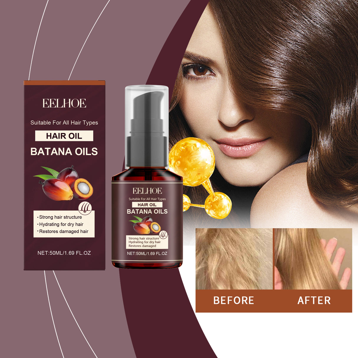 Batana Hair Oil Hair Care Improve Dry Hair, Smooth And Glossy Hair Essence Oil - V.I.P Digital Presence