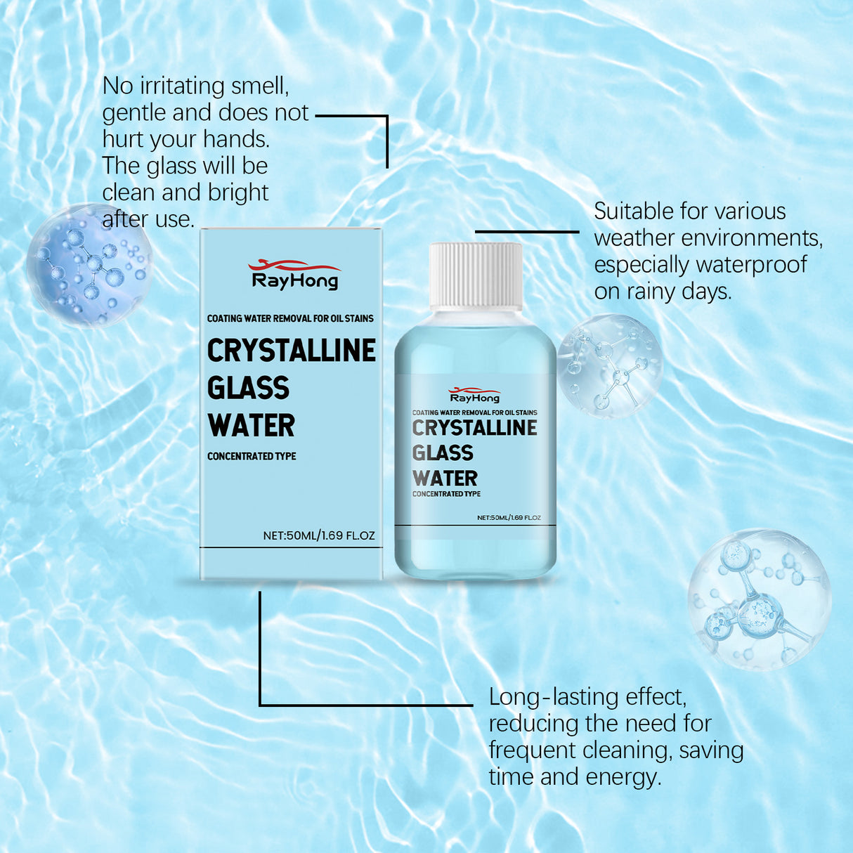 Car Coated Crystal Glass Water, Car Decontamination Wiper Clean Water Four Seasons Universal Rain Glass Water - V.I.P Digital Presence