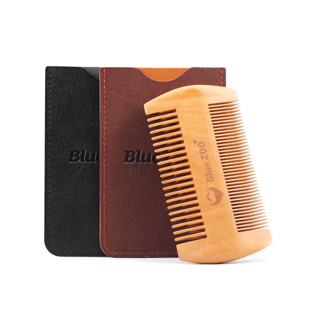 Pear Wood Double-Sided Beard Comb BlueZoo Beard Portable Comb Care And Care Antistatic - V.I.P Digital Presence