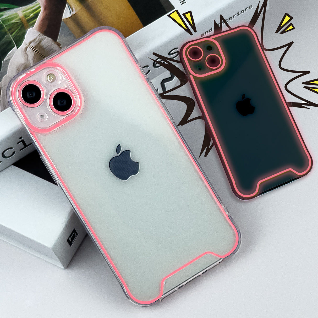 Suitable for iPhone 15 Promax luminous phone case Apple 13/12 transparent material silicone protective case - V.I.P Digital Presence